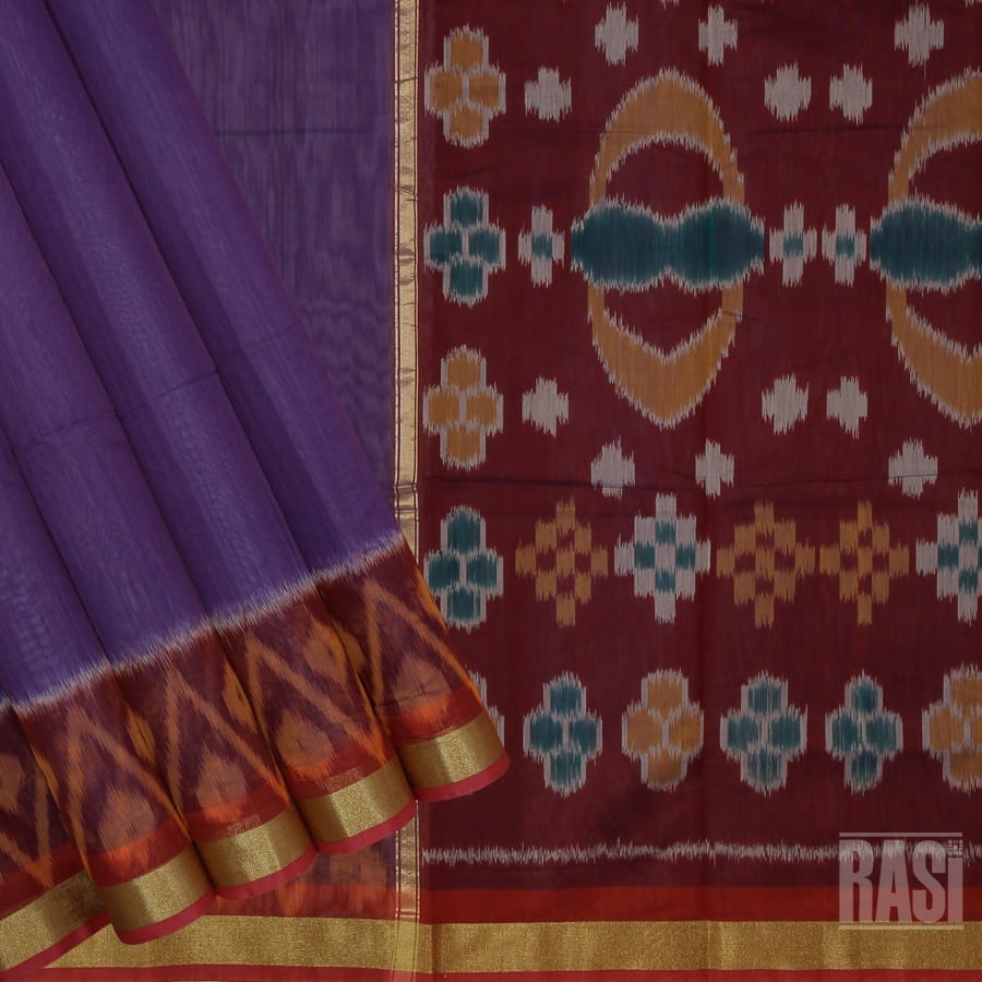 Handloom Pochampally Ikat Silk Cotton Saree 10010299 – Avishya.com